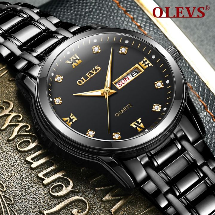 Olevs%205570%20Men's%20Stainless%20Steel%20%20Luminous%20dial%20Date%20and%20week%20%20Waterproof%20Quartz%20Wrist%20Watch%20-%20Image%204