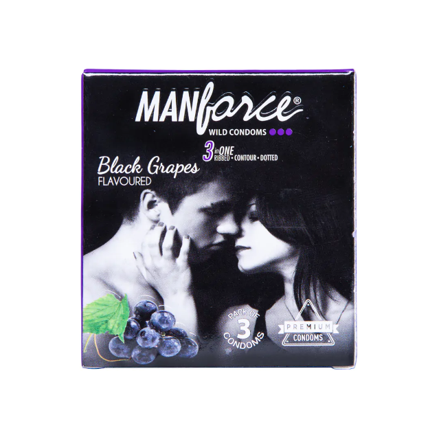 Manforce Dotted Black Grapes Flavored Condom Combo Pack - 2 Pack - 3x2=6pcs