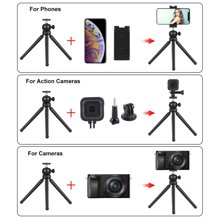 PULUZ%20Mini%20Octopus%20Flexible%20Tripod%20Holder%20+%20Phone%20Clip%20+%20Microphone%20+%20Fill%20Light%20Kit%20for%20Live%20Broadcast%20-%20Image%203