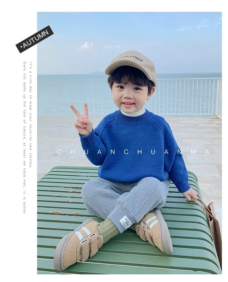 Boys' Sweater Pullover Children's Sweater Autumn and Winter Korean