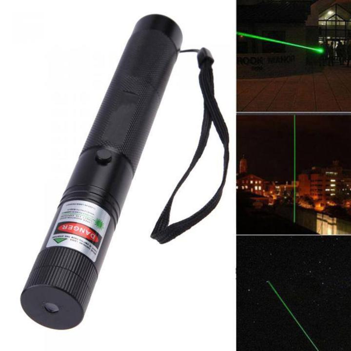 15 Miles 532nm Adjustable Focus Green Pointer Light Beam Light Pen +Star Cap 5mw - Black