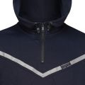 MIRROR Navy Blue Half Zip Cotton Hoodie For Men. 