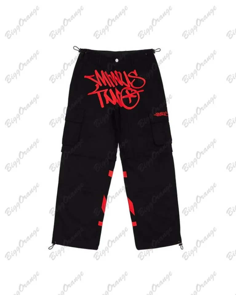 Alien Alien】 Minus Two Black Pants Y2k Vintage Cargo Pants Women  