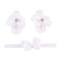 White Chiffon Bare Foot Sandal For Girls. 