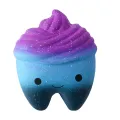 【Broad Sunlight shop】big Cartoon galaxy Tooth Cake PU Squishy antistress Toys Jumbo teeth Slow fun Kids adults Squeeze. 