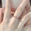 Rose gold star rail ring women's niche design high-end hand ornament light luxury fashion delicate adjustable plain ring ring. 