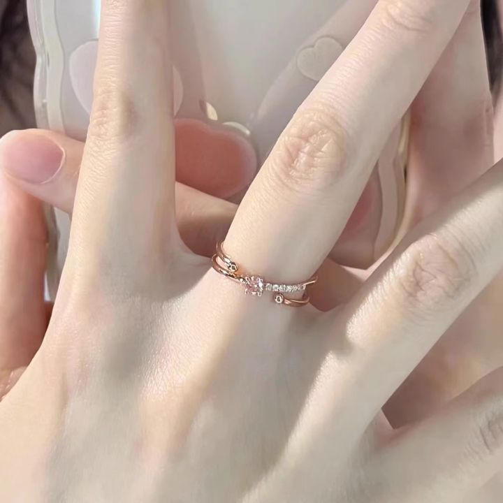 Rose%20gold%20star%20rail%20ring%20women's%20niche%20design%20high-end%20hand%20ornament%20light%20luxury%20fashion%20delicate%20adjustable%20plain%20ring%20ring%20-%20Image%203