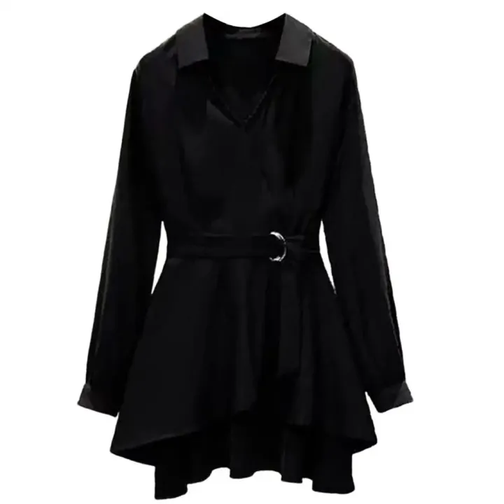 M-4XL%20Women's%20Shirt%20Lapel%20V%20Neck%20Long%20Sleeves%20Irregular%20Hem%20Plus%20Size%20Waist%20Tight%20Adjustable%20Belt%20Pullover%20Shirt%20Female%20Clothing%20-%20Image%207