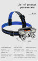 Headlight led five-head aircraft light usb rechargeable head-mounted small light outdoor miner's lamp headlight. 