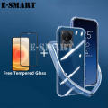For VIVO Y02A Case Transparent Air Cushion Shockproof Silicone Clear + VIVOY02A Tempered Glass Screen Protector Film.
