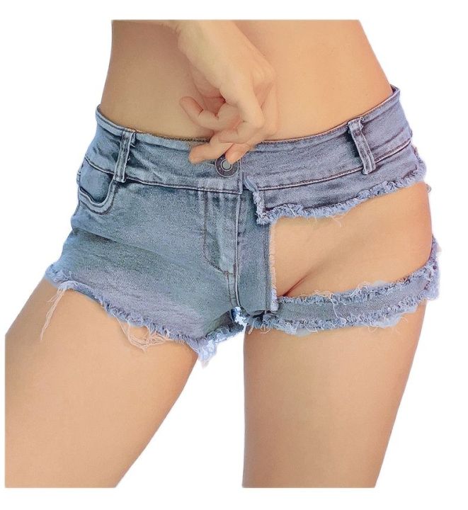 2022 New Women's Hole Denim Jeans Shorts Low Waist Dj Polo Dancel Shorts Bar Nightclub