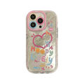 Lovely Girl Heart Mirror Phone Case For iPhone 11 12 13 14 15 Pro Max Shockproof Back Cover.