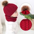 Hat for Kids 2Pcs Toddler Baby Girl s Boy Winter Warm Knitted Beanie Cap+Scarf Keep Set. 