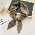 Square Scarf Silk Pleated Neck Scarves Headscarf Small Scarves Solid Color Crinkled Hair Scarf Satin Neckerchief 70cm Soft Decor.