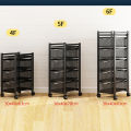 Rotating Vegetable Rack for Kitchen, 5 Tier Kitchen Storage Rack Rotating Vegetable Rack Floor-Standing, Vegetable Rack for Kitchen on Wheels, for Kitchen Living Room Toilet Black,5-Tier.