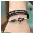 Anchor Leather Bracelet For Boys and Men.