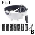 9-in-1 Multi-functional Rotate Vegetable Cutter Manual Slicer Fruit Cutter Mandoline Choppers Veggie Fruit Shredder Grater Large. 