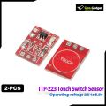 2PCS-TTP223 Ultra Small Digital Touch Sensor, TTP223 Touch Key Switch Module Touch Button Capacitive Switches Self-Locking/No-Locking Capacitive Touch Switches. 