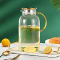 Deli 2600ml or 2200ml High-Quality Glass Pitcher with Handle – Durable Clear Jug for Hot & Cold Beverages, Removable Lid for Easy Refilling & Cleaning.