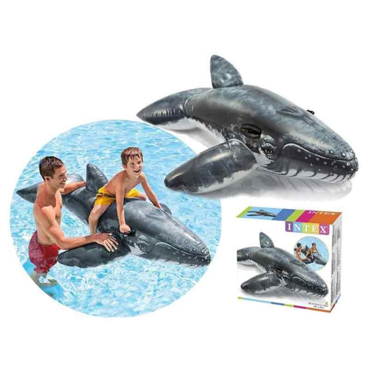 Intex Whale Ride-On Toy | Large Realistic Whale Ride on | Size: 79x43 inches | Kids Floating Toy