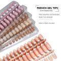 120pcs White French Tips Soft Gel Nail Tips Short Coffin Press on Nail Manicure Semi-finished Products for Nail Extension System. 