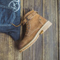 Men's british style retro high top Leather boots. 