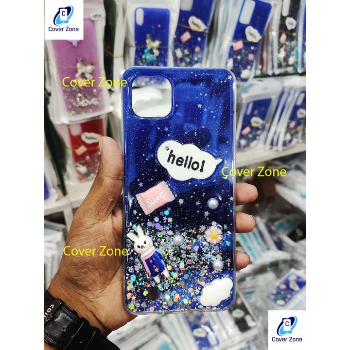 For Realme C20 Realme C20A 3D Cartoon Glitter Quicksand Phone Case For  Realme C20A Realme C20 Back Cover Camera Phone Back Cover (Back Case 