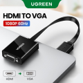 UGREEN Active HDMI to VGA Adapter with 3.5mm Audio Jack HDMI Male to VGA Female up to 1080P for PC Laptop Ultrabook Raspberry Pi Chromebook. 