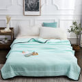 Washed cotton air conditioner quilt summer cool quilt double summer quilt summer thin quilt single quilt core machine washable summer solid color. 