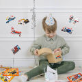 8/16Sheets DIY Engineering Car Puzzle Stickers Make a Face Children Create Your Own Motorcycle Train Truck Jigsaw Game Kids Toy. 