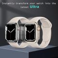 Screen Protector Cover for Apple Watch 44mm 45mm 40mm 41mm Hard PC Front Rear Bumper Case for iwatch 9 8 7 6 5 4 Change To Ultra. 