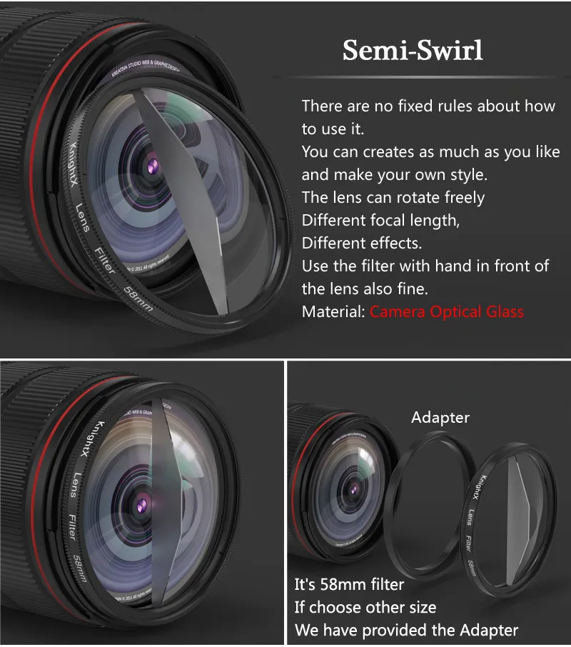 KnightX Special Effects Prism Lens Halo Fx Filter nd4 filter - Main Image