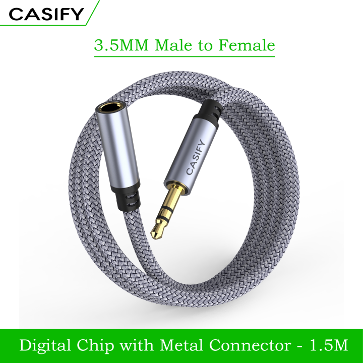 CASIFY G1 3.5mm Male to Female Cable Audio Cable 3.5mm male to 3.5mm Female Audio Cable Aux Cable Male to Female Audio Aux Cable 1 Meter