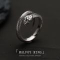 Malfoy Ring Men's and Women's Open Snake Ring Wizard Snake House Harry Potter Slytherin College Jewelry Explosion.
