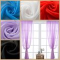 Solid Color Tulle Curtain Modern 100CMX200CM Transparent Solid Color Curtain Gauze With Rod Pocekt Transparent Curtain Bedroom. 