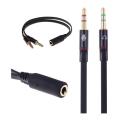 3.5mm Female to 2 male audio cable. 