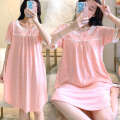 Summer maternity cotton postpartum confinement gown nursing nightgown summer pregnancy period breastfeeding outside.