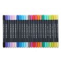 STA Aquarelle Dual Tip Fine Liner Brush Pen Non-Toxic Water Based Ink 24 pcs.