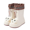 Parent-child rain boots women's fashion big eye rain boots medium tube thick-soled waterproof children's corset mouth shoes.