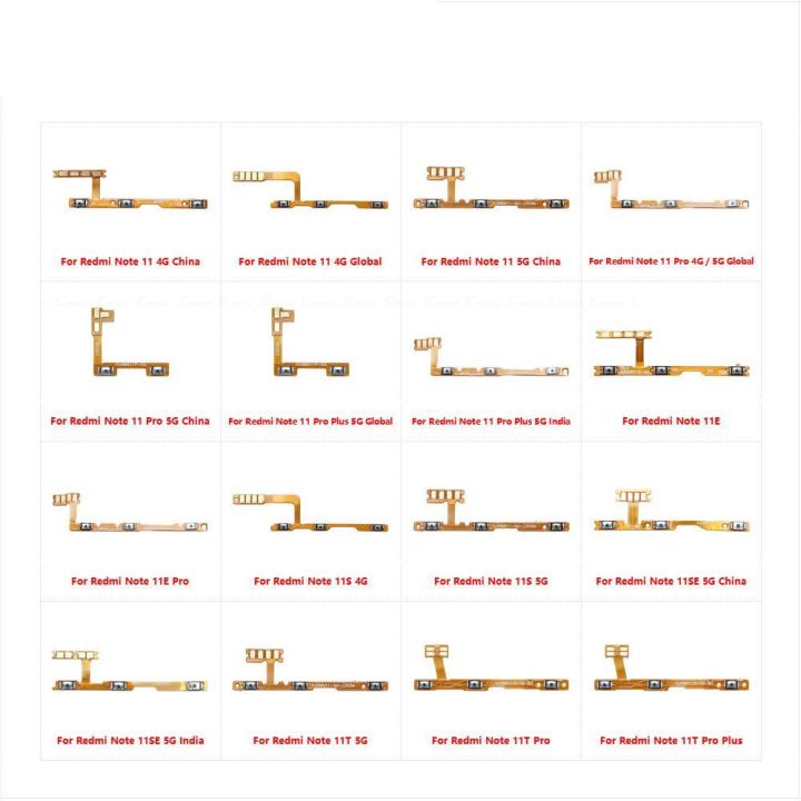 Switch Power ON OFF Button Flex Cable Parts Ribbon For XiaoMi Redmi Note 11 SE 11E 11S 11T Pro Plus Global Mute Silence Volume Key