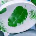 Leaf Printed Ceramic Bathroom Accessories Set (4 pcs set). 