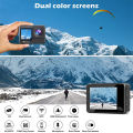 Q60AR 4K 30FPS 24MP WiFi Action Camera Waterproof 170°Wide Angle Len Dual Screen Display Video Camera For Outdoor Sports Cycling Diving.