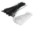100 Pieces 6 Inch (4x150mm) Electric Cable Tie White / Black Self Locking Nylon Cable Wire / Zip Ties.