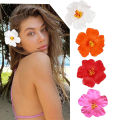 Bohemian Hibiscus Flower Hair Clip For Women Girls Beach Style Clip Artificial Floral Hairpin Resort Seaside Hair Accessories.