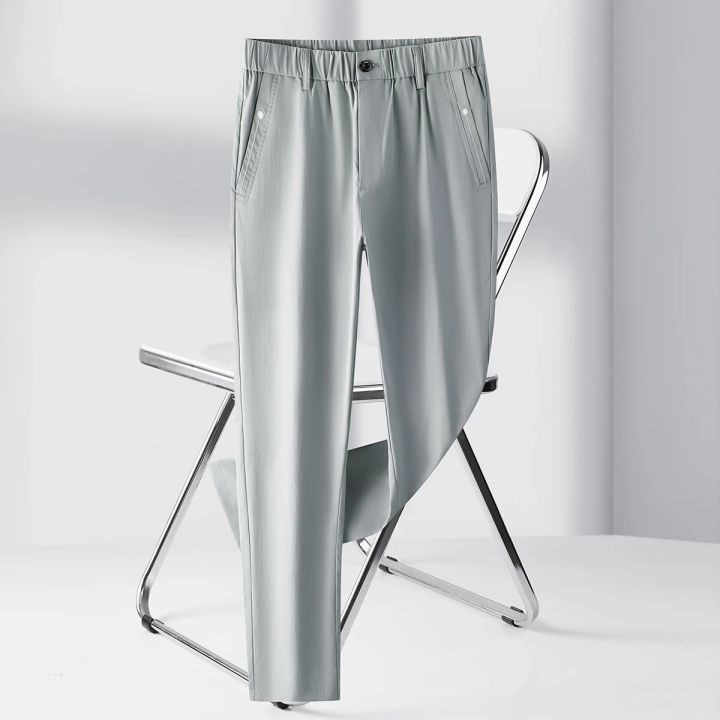 Summer%20Ankle-Length%20Casual%20Pants%20Men%20Thin%20Classic%20Style%20Fashion%20Slim%20Straight%20Cotton%20Brand%20Clothing%20Solid%20Color%20Trousers%20Male%20-%20Image%203