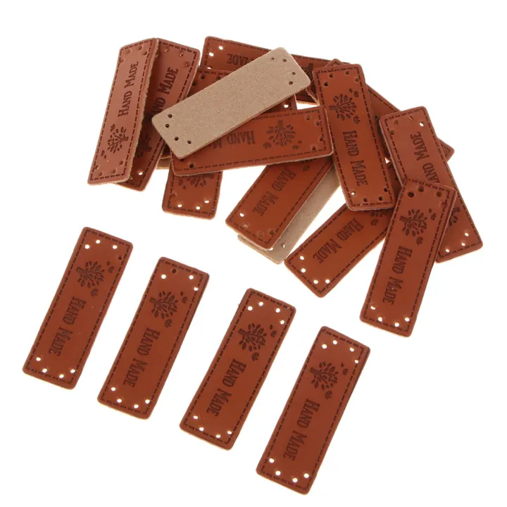 20pcs/Pack%20Leather%20Handmade%20Label%20Patches%20Tags%20DIY%20Sew%20Clothes%20Crafts%20-%20Image%203