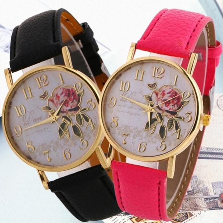 Women%20Watches%20Simple%20Vintage%20Small%20Dial%20Watch%20Number%20Rose%20Flower%20Round%20Dial%20Faux%20Leather%20Band%20Quartz%20Wristclock%20Relogio%20Feminino%20-%20Image%203
