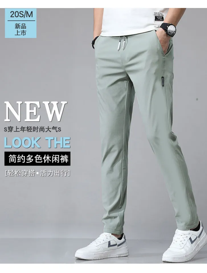 Shirt less clothing casual ice silk pants men's Korean version