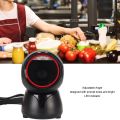 Desktop Barcode Scanner Global Shutter LED Indicator Prompt Tones Large Window Barcode Reader for QR Market Bank Store. 