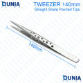 140mm SS Tweezer Precision Straight Sharp Pointed Tips with Vented Holes for Electronics Repair & PCB Work.
